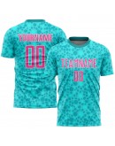 Best Pro Custom Aqua Pink-White Sublimation Soccer Uniform Jersey Best Pro Custom Aqua Pink-White Sublimation Soccer Uniform Jersey