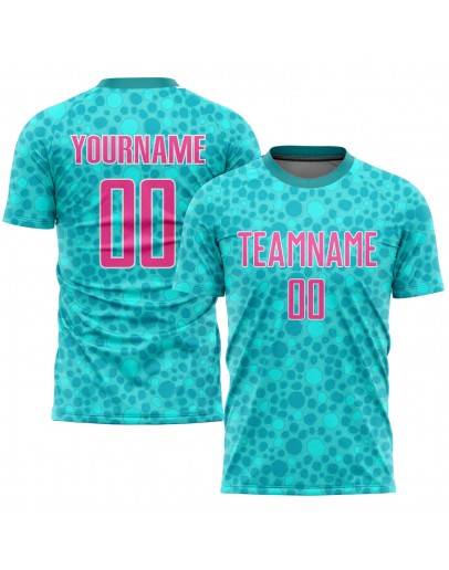 Best Pro Custom Aqua Pink-White Sublimation Soccer Uniform Jersey Best Pro Custom Aqua Pink-White Sublimation Soccer Uniform Jersey