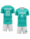 Best Pro Custom Aqua White Sublimation Soccer Uniform Jersey Best Pro Custom Aqua White Sublimation Soccer Uniform Jersey
