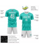 Best Pro Custom Aqua White Sublimation Soccer Uniform Jersey Best Pro Custom Aqua White Sublimation Soccer Uniform Jersey