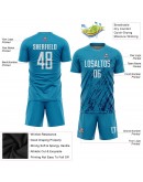 Best Pro Custom Aqua White Sublimation Soccer Uniform Jersey Best Pro Custom Aqua White Sublimation Soccer Uniform Jersey
