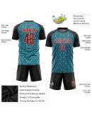 Best Pro Custom Aqua Red-Black Sublimation Soccer Uniform Jersey Best Pro Custom Aqua Red-Black Sublimation Soccer Uniform Jersey
