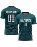 Best Pro Custom Aqua White-Black Sublimation Soccer Uniform Jersey Best Pro Custom Aqua White-Black Sublimation Soccer Uniform Jersey