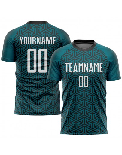 Best Pro Custom Aqua White-Black Sublimation Soccer Uniform Jersey Best Pro Custom Aqua White-Black Sublimation Soccer Uniform Jersey