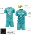 Best Pro Custom Aqua White Sublimation Soccer Uniform Jersey Best Pro Custom Aqua White Sublimation Soccer Uniform Jersey