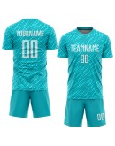 Best Pro Custom Aqua White Sublimation Soccer Uniform Jersey