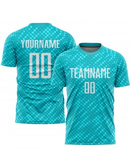 Best Pro Custom Aqua White Sublimation Soccer Uniform Jersey