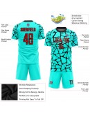 Best Pro Custom Aqua Red-Black Sublimation Soccer Uniform Jersey Best Pro Custom Aqua Red-Black Sublimation Soccer Uniform Jersey