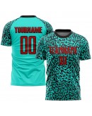 Best Pro Custom Aqua Red-Black Sublimation Soccer Uniform Jersey Best Pro Custom Aqua Red-Black Sublimation Soccer Uniform Jersey
