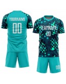 Best Pro Custom Aqua White-Navy Sublimation Soccer Uniform Jersey Best Pro Custom Aqua White-Navy Sublimation Soccer Uniform Jersey