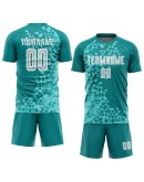 Best Pro Custom Aqua White Third Sublimation Soccer Uniform Jersey Best Pro Custom Aqua White Third Sublimation Soccer Uniform Jersey