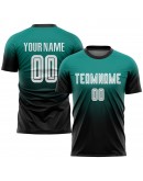 Best Pro Custom Aqua White-Black Sublimation Fade Fashion Soccer Uniform Jersey Best Pro Custom Aqua White-Black Sublimation Fade Fashion Soccer Uniform Jersey