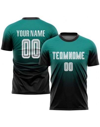 Best Pro Custom Aqua White-Black Sublimation Fade Fashion Soccer Uniform Jersey Best Pro Custom Aqua White-Black Sublimation Fade Fashion Soccer Uniform Jersey